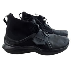 Puma x Fenty by Rihanna Hi Top Sneakers Black Womens 10 Athletic Athleisure Logo